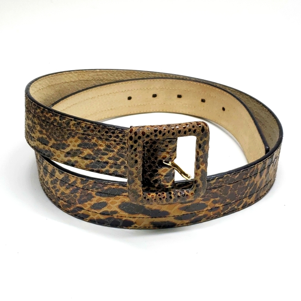 Anne Klein Reptile Genuine Leather Belt with Shinny Spots L NWOT